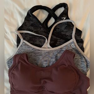 Set of 3 sports bras Gymshark and Reebok XL